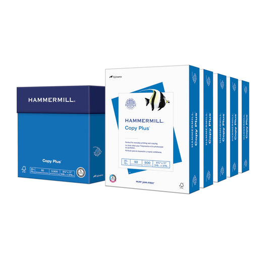 Hammermill Printer Paper, 20 lb Copy Plus, 8.5 x 11-5 Ream (2,500 Sheets) - 92 Bright, Made in the USA