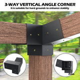 Grehitk Pergola Kit with Brackets, 15°Slanted Roof Pergola Bracket Kit, Roof Wall Mount Extension Bracket Kit 3-Way Brackets for Pergolas,Log Cabin Outdoor Pergola 4"x 4" (Actual 3.5" X 3.5") Lumber Grehitk