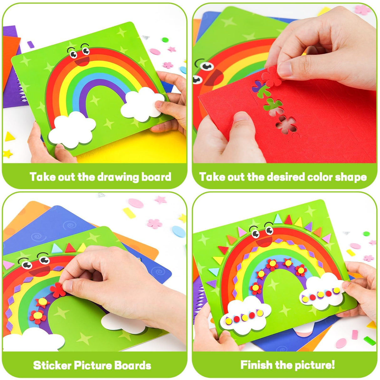 AluAbi Foam Stickers Art Craft Activity for Kids, No Mess Fun 3D Foam Sticker,DIY Felt Craft Kits, Creative Educational Learning Toy,Travel Game Gifts for Boys & Girls Ages 3 4 5 6 7 8 (Animal) AluAbi