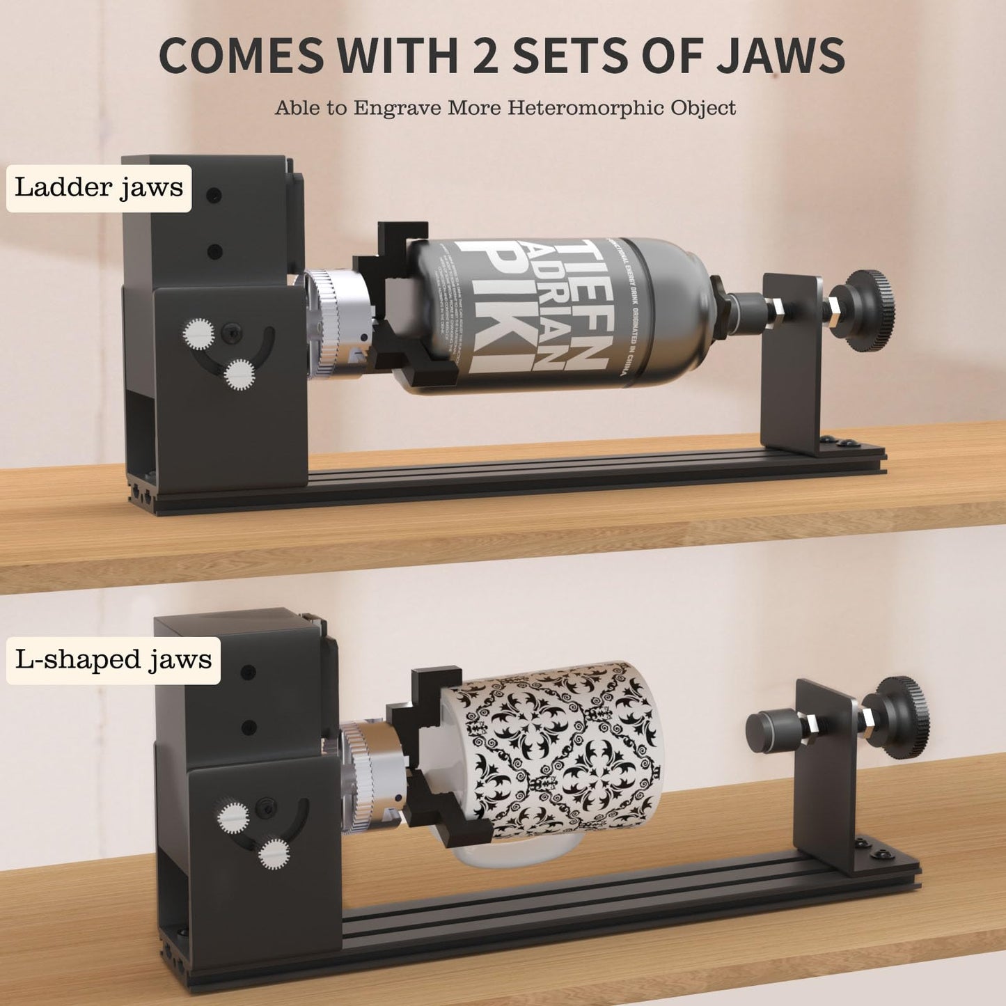 Gluwphy Laser Rotary Roller for Gluwphy laser machine，Laser Engraver Y-axis Rotary Module Engraving Module for Engraving Cylindrical Objects Cans 360°, Wine Glass, Tumbler, Ring - WoodArtSupply