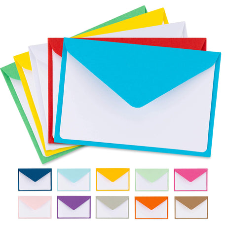 Colorful Envelopes with Blank Flat White Cards 5" x 7" Assorted Colors 105 Pack Card Making Supplies for Birthday, Graduation, Baby Shower Purple Q Crafts