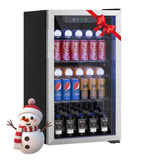 Erivess Compact Freestanding Beverage Refrigerator,126 Can/3.2 Cubic Feet Mini Fridge with Glass Front Door for Soda, Beer or Wine, Under Counter Small Refrigerator with Adjustable Shelves Erivess