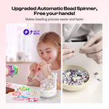 Caydo Electric Bead Spinner for Jewelry Making – Clay Bead Bracelet Maker Machine with Clay Beads, Needle & Elastic String | DIY Craft Kit Gift for Girls, Kids, Teens (Ages 8+, White) Caydo