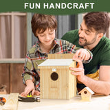 Bird Houses for Outside, Bluebird House with Standing Perch, Hanging Wood Bird House with Waterproof Acrylic Plate for Small Birds Bluebird Finch Swallow Wren Chickadee Assembly Required Chuiendi