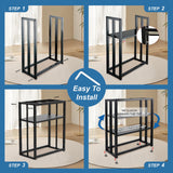 MEWSDEN Fish Tank Stand, 40 Gallon Heavy Duty Metal Aquarium Stands, Reptile Tank, Turtle Tank, Breeder Tank Stand, Fish Tank and Stand Combo Set (Black, 36.5"x18.5"x29.5") MEWSDEN