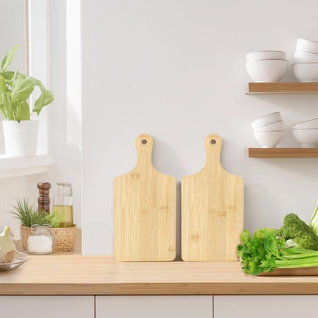 25 PCS Cutting Board Bulk Wood Chopping Board Laser Engraving Serving Board with Handle Charcuterie Boards for Customized Mother's Day Housewarming Gift 11" x 5" Bamboo YOUKE OLA
