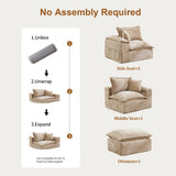 Korser 122" Sectional Couches for Living Room, Modular Boneless Couch with Deep Seat & Fluffy Cushion, Cozy Double-Layer Cushioned Sofa with Convertible Ottoman, Comfy Cloud Sofa, No Assembly Required Korser