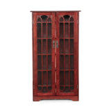 SEI Furniture Window Pane Storage Adjustable Shelves Display Cabinet, 47.75" H x 26.25" W x 9.5" D, Cherry SEI Furniture