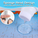 Jigsaw Puzzle Glue Clear with Sponge Head Applicator, Puzzle Saver Frame for 1000/1500/3000 Pieces Puzzle of Paper & Wood, Water-Soluble Special Art Craft Puzzle Guard Glue, Quick Dry (120ML) Wunhunew