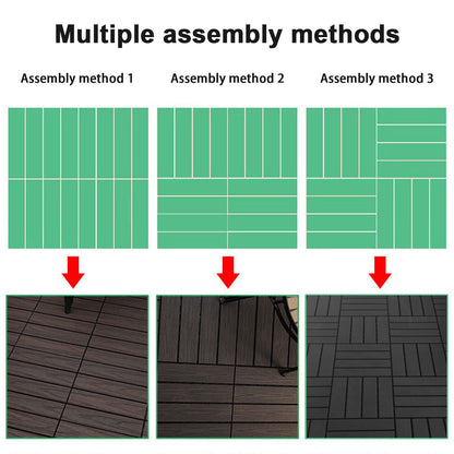 38 sq. ft Interlocking Deck Tiles, 12" x 12" 38pcs All Weather Plastic Waterproof Decking Tiles for Patio Balcony Backyard Outdoor Flooring Panels