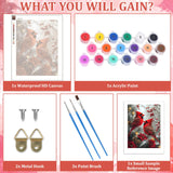 MAXBYE Cardinal Paint by Number, Snow Scene Adults' Paint by Number Kits, DIY Acrylic Paint Kit for Adults Beginners, Christmas Berries Oil Paint by Numbers Canvas for Home Wall Decor 12x16inch MAXBYE