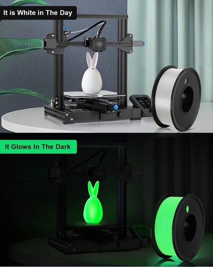 3D Printer Filament PLA Glow in The Dark 1.75mm 3-D Printing Materials Green Print Filiment 1.75 mm Dimensional Accuracy ±0.02mm Filament Vacuum Pack 1KG Spool Filament - WoodArtSupply