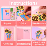 NatuBeau 12 Sets Mothers Day Crafts for Kids, Mother's Day Card Making Kits, DIY Flower Craft Handmade Greeting Card with Envelopes for Classroom Home Kindergarten Activities NatuBeau