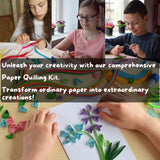 Ywait2long Paper Quilling Kit for Beginners, DIY Craft Kit, Paper Filigree Kit with 5 Different Quilling Patterns, Updated Paper Crimper, Glue and Other Essential Tools - Fun and Creative Gift Ywait2long
