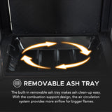 Sunjoy Outdoor Fireplace, Smith Collection Patio Wood Burning Steel Fireplace with Chimney, Spark Screen, Fire Poker, and Removable Grate, Copper with Yellow Tile Sunjoy