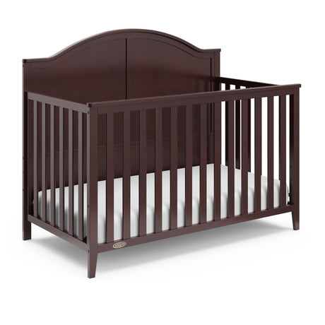 Graco Wilfred 5-in-1 Convertible Crib (Espresso) – GREENGUARD Gold Certified, Converts to Toddler Bed and Full-Size Bed, Fits Standard Full-Size Crib Mattress, Adjustable Mattress Support Base Graco