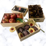 Wooden Tray - Set of 4 Wooden Tray with Handles Small Wood Crates Wooden Trays for Crafts Wood Crates for Display Small Wooden Pallets Apple Crates Wood Trays for Crafts Unfinished Wood Crate Nesting AoneFun