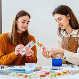 ORIGACH 6 Set Flowers Cross Stitch Bookmark Kit for Beginner with Backing Felt Floss Instructions DIY Stamped Embroidery Bookmark Kit for Adults, Book Lovers ORIGACH