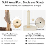 Small Cat Tree for Indoor Cats Large Adult, Cats Climbing Tower with Scratching Post, Cat Condo, Green Wood Cats Tree, Flower Cat Trees, Modern Cute Cat Tree with Dangling Ball (Mnit Green) Yungaspy