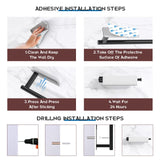 ASTOFLI Paper Towel Holder Under Cabinet, Self Adhesive and Drilling Paper Towel Holder Wall Mount for Kitchen, Black Paper Towel Holder SUS304 Stainless Steel ASTOFLI