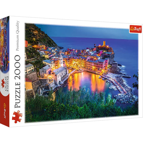 Trefl Vernazza at Dusk 2000 Piece Jigsaw Puzzle Red 38"x27" Print, DIY Puzzle, Creative Fun, Classic Puzzle for Adults and Children from 15 Years Old Trefl