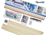 Figured'Art Paint by Numbers Kit for Adults Three Birds in The Snow 16"x20" - Craft Art Painting Rolled Canvas with DIY Wooden Frame Figured'Art