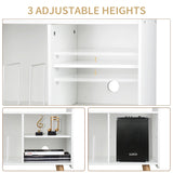 Possile Mid-Century Record Player Stand, Vinyl Record Cabinet Holder with Storage Up to 100 Albums, Record Player Table for Living Room Bedroom Office, Turntable Stand with Wood Legs, White Possile