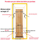 DINDON Pull Out Spice Rack Cabinet Organizer, (8" W x 21.9" D x 25.2" H) Multi-Use Soild Wood Pull Out Cabinet Organizer Slide Out Shelf Sliding Base Cabinet Storage Organization DINDON