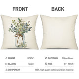 DFXSZ Farmhouse Pillow Covers 18x18 Set of 4,Eucalyptus Leaves Decorations Truck Vase Home Sweet Home Linen Cushion Case Gifts for Home Decor… DFXSZ