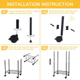 Simple Deluxe 6-Tier Shelving Units, 29.92'' W x 13.98'' D x 71.65'' H Adjustable Wire Shelving with Hanging Hooks and Wheels, Black Simple Deluxe