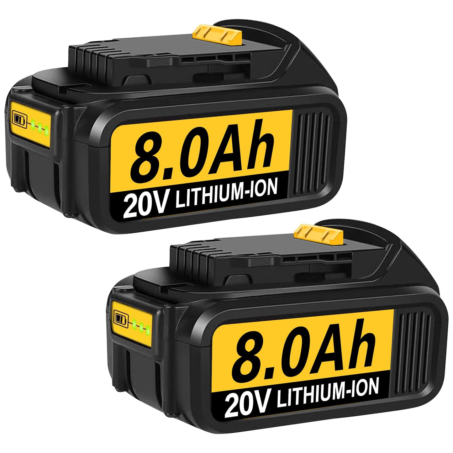 Blawhi 2-Pack 20V 8Ah Batteries Replacement for DeWalt 20V Battery, Compatible with Dewalt Battery 20v DCB200 DCB203 DCB204 DCB210 and Cordless Power Tools with Led Indicator - WoodArtSupply