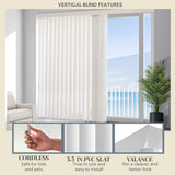 CHICOLOGY Vertical Blinds , Door Blinds & Shades , Blackout Window Shade , Vertical Blinds for Doors , Sliding Blinds Oxford White (Vinyl) 78"W X 84"H CHICOLOGY