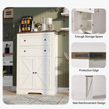 oneinmil Farmhouse Dresser for Bedroom, Rustic Tall Chest with 2 Drawers, Storage Organizer Dresser for Bedroom, Hallway, Living Room, Kids Room, White oneinmil