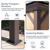 Gardenbee 12x18 ft Gazebo Double Roof Canopy with Netting and Curtains, Outdoor Gazebo 2-Tier Hardtop Galvanized Aluminum Frame Garden Tent for Patio, Backyard, Deck and Lawns Gardenbee