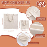 Sublimation Blank Tote Bags, 20Pack Canvas Tote Bags 15.4 x 15 Inch, 8 x 8.3 Inch Small Canvas Tote Bags Reusable Grocery Bags Shopping Cloth Bags for Heat Transfer, DIY, Christmas Craft, Ivory TAOZIM