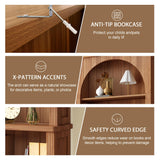 FurSch 71” Tall Arched Bookshelf,Wooden 5 Tier Fluted Book Shelves with Adjustable Shelf,Arched Bookcase Bookshelf for Living Room Home Office FurSch