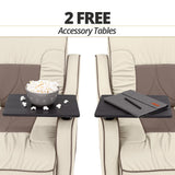 Qualitex De Leon RV Loveseat, Ultimate Leather, Heat and Massage, Power Recline, Bisque and Light Antelope Qualitex