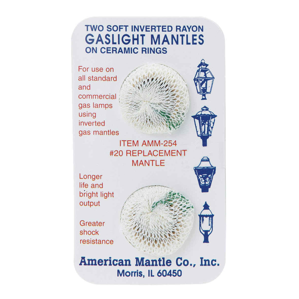 American Mantle Company Inc 254 Soft Inverted Mantle #2 / 179b Ring American Mantle