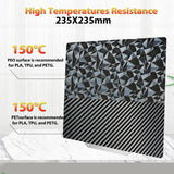 JUUPINE PEO PET Build Plate for Adventurer 5M/5M pro/Ender 3/3 Pro/Ender 3 S1/Ender 3 V2 Neo/Ender 3 Neo 3D printer,Diamond PEO+Carbon Fiber PET Spring Steel Sheet Plate 235x235mm 3D Printer Platform. Wefuit