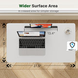 Gibbon Mounts Mobile Standing Desk, Pneumatic Adjustable Rolling Desk(27.5 Inches), Portable Laptop Desk with Wheels, Overbed Bedside Table Laptop Table for Couch, Home, Office, White Gibbon Mounts