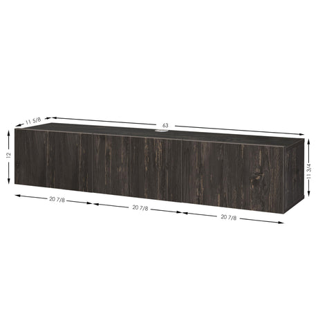 Atelier Mobili Black Floating TV Stand, TV Stand 65 Inch, Floating Entertainment Center for 80 inch TV, Black TV Cabinet, Floating TV Shelf Under TV, Media Console ATELIER MOBILI THE LEADER OF THE INTERCHANGEABLE FURNITURE