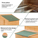 Large Chicken Coop with Wheels,Mobile Hen House for 6-8 Chicken,Portable Chicken House with Nesting Box,Wooden Poultry Cage,Waterproof Rabbit Cage,Duck Coop ECOLINEAR