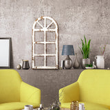 H&A Arch Window Frames Wall Decor 2 Pack - Rustic White Wood Window Pane Country Farmhouse Decorations (white) H&A
