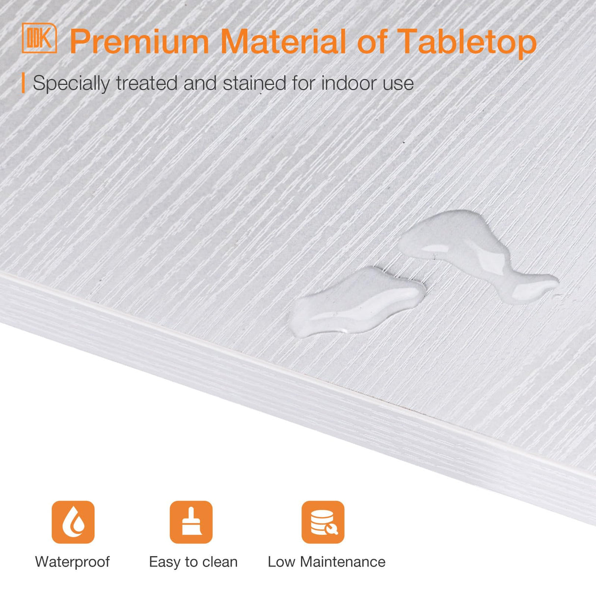 ODK 63-Inch Rectangular Bar Table with Sturdy Legs - Elegant White High Top for Indoor Use ODK