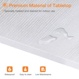 ODK 63-Inch Rectangular Bar Table with Sturdy Legs - Elegant White High Top for Indoor Use ODK