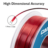 GIANTARM Dual Color PLA Filament, Silk PLA Filament 1.75mm +/-0.02mm,1KG Spool(2.2lbs) Vacuum Packaging, 3D Printing Filaments Fit Most FDM Printer GIANTARM