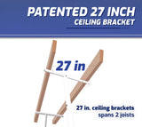 SafeRacks Overhead Garage Storage Rack, Heavy Duty Racks for Garage w/ 600 lb Capacity, Easy Garage Storage Adjustable Storage Rack Ceiling Mount Storage for Garage 4x8 White, 24"-45" (2 Pack) SafeRacks