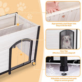 Petsfit 45.3" Large Dog House, Folding Dog House Outdoor, Unfold to Use, No Tools Required Assembly, Weatherproof Outside Dog House with Door Flap (Large, White) Petsfit