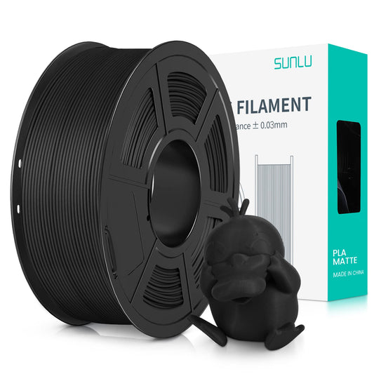 SUNLU 3D Printer Filament PLA Matte 1.75mm, Neatly Wound Filament, Smooth Matte Finish, Print with 99% FDM 3D Printers, 1kg Spool (2.2lbs), 330 Meters, Matte Black - WoodArtSupply