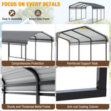 EBE 10 x 15 FT Metal Carport, Heavy Duty Carports with Galvanized Steel Roof, Outdoor Carport Canopy Garage Shelter Shade for Car, SUV, Truck, Boats and Tractors EBE